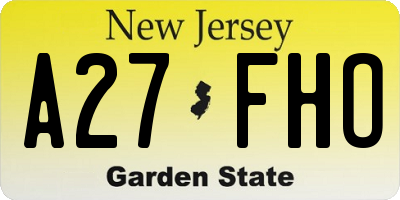 NJ license plate A27FHO
