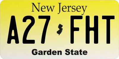 NJ license plate A27FHT