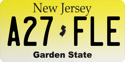 NJ license plate A27FLE