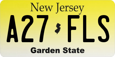 NJ license plate A27FLS