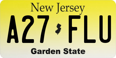NJ license plate A27FLU