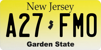 NJ license plate A27FMO