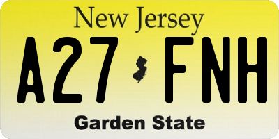 NJ license plate A27FNH