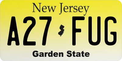 NJ license plate A27FUG