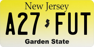 NJ license plate A27FUT