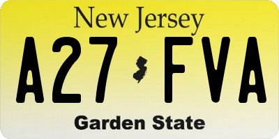 NJ license plate A27FVA