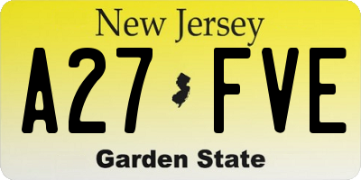 NJ license plate A27FVE