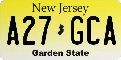 NJ license plate A27GCA