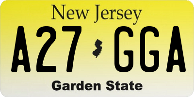 NJ license plate A27GGA