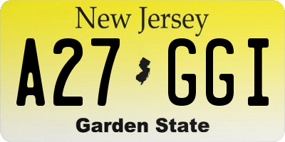 NJ license plate A27GGI