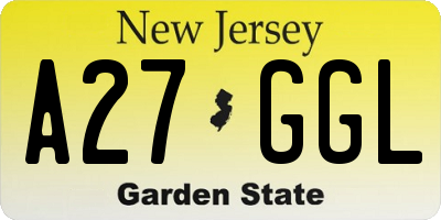 NJ license plate A27GGL