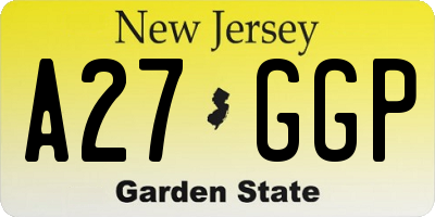 NJ license plate A27GGP