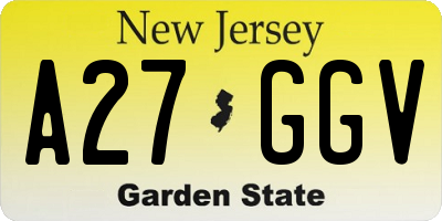 NJ license plate A27GGV