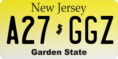 NJ license plate A27GGZ