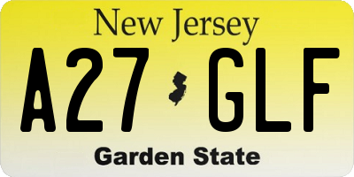 NJ license plate A27GLF