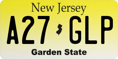 NJ license plate A27GLP