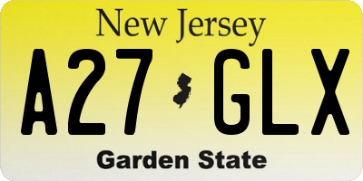 NJ license plate A27GLX