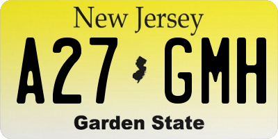 NJ license plate A27GMH