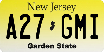 NJ license plate A27GMI