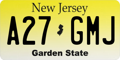 NJ license plate A27GMJ