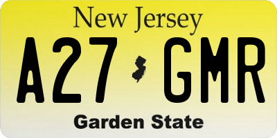 NJ license plate A27GMR