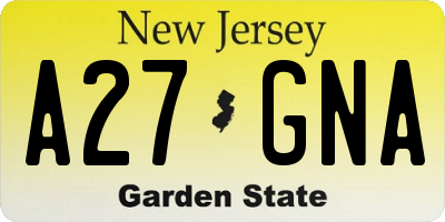 NJ license plate A27GNA