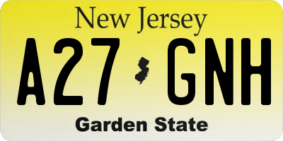 NJ license plate A27GNH