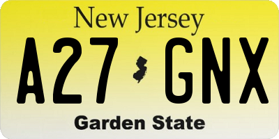 NJ license plate A27GNX