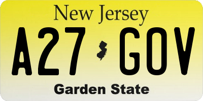 NJ license plate A27GOV