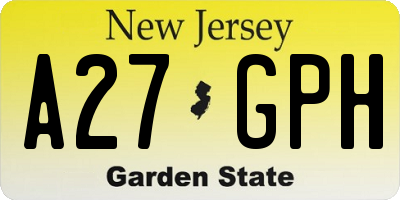 NJ license plate A27GPH