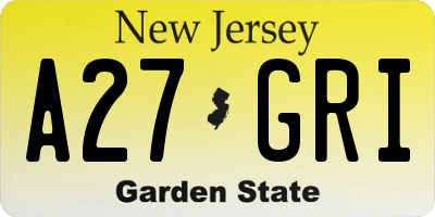 NJ license plate A27GRI