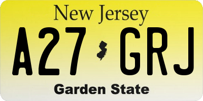 NJ license plate A27GRJ