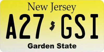 NJ license plate A27GSI