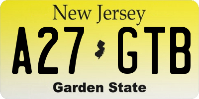NJ license plate A27GTB