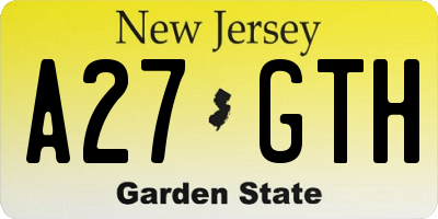 NJ license plate A27GTH