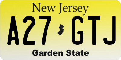 NJ license plate A27GTJ