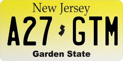 NJ license plate A27GTM