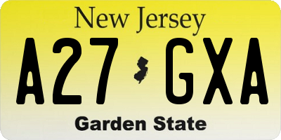 NJ license plate A27GXA