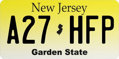 NJ license plate A27HFP