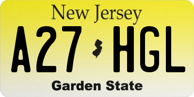 NJ license plate A27HGL