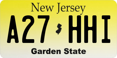 NJ license plate A27HHI