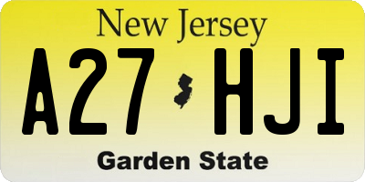 NJ license plate A27HJI