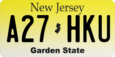 NJ license plate A27HKU