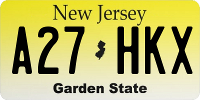 NJ license plate A27HKX