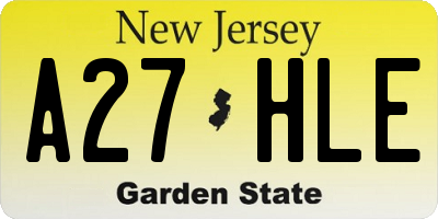 NJ license plate A27HLE