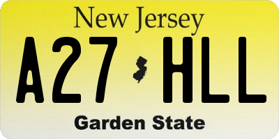 NJ license plate A27HLL