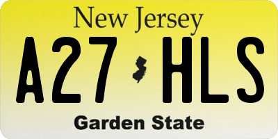 NJ license plate A27HLS