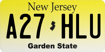 NJ license plate A27HLU