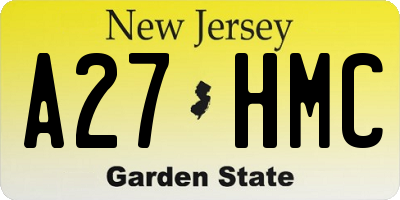 NJ license plate A27HMC