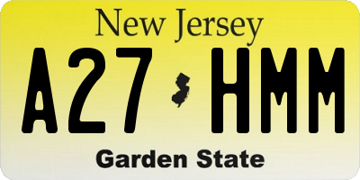 NJ license plate A27HMM